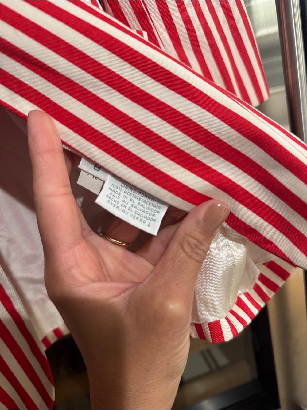 Vintage Liz Claiborne Collection Red White Striped Blazer Size 8 - Picture 6 of 6